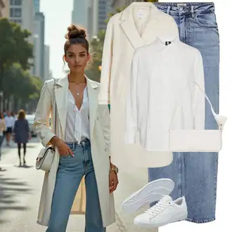 S Pertlanjem Outfit sa Svjetloplava/Plava Traperice Široke Nogavice/Formalna Košulja/Dad Traperice/Traperice s Prorezom/Mom Jean/Vrećaste Traperice/High Waist Traperice/Traperice Opuštenog Kroja/Vintage traperice/Culotte Traperice Only "Savršen za zimu"