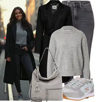Outfit sa SvjetloSiva/Siva Carmen Džemper/Vuneni Džemper/Basic Džemper/2u1 Džemper/Džemper Od Kašmira/Jednostavni Džemper/Mohair Pullover Samsøe Samsøe "Outfit za slobodno vrijeme"