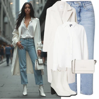Outfit sa Bijela/Crvena/Krem Western Gležnjača/Kožna Jakna/Vintage Gležnjača/Kaubojska čizma/Kožna gležnjača/Čizma na Špic/Chelsea Gležnjača/Podstavljena Gležnjača/ljetna gležnjača Raid "Moderan zimski outfit"