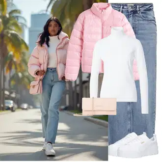 S Pertlanjem Outfit sa Svjetloplava/Plava Traperice Široke Nogavice/Formalna Košulja/Dad Traperice/Traperice s Prorezom/Mom Jean/Vrećaste Traperice/High Waist Traperice/Traperice Opuštenog Kroja/Vintage traperice/Culotte Traperice Only "Cool zimski outfit"