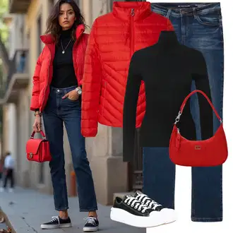 Ležerno Outfit sa Plava/Tamnoplava/Svjetloplava rupa hlača/Motociklistička hlača/Jeggings/Uske Hlača/Traper Tajice/Hlače s Prorezom/Ravna Hlača/Boyfriend Hlače/Skinny Hlače/Bootcut Hlača Tom Tailor "Moderan zimski outfit"Look: Stil, Rap, Pametno ležerno, Francuske, Besprijekorno, Prekrasan, Ležerno