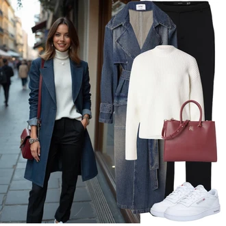 Outfit sa Crna Poslovna Hlača/Hlače s 5 Džepom/Boyfriend Hlače/Bengalke Hlače/Hlača od Odijela/Ravna Hlača/Udobna Hlača/Jersey Hlača/Duga Hlača/Uske Hlača VERO MODA "Moderan zimski outfit"