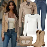 Nadrozměrné Vintage Kožené Bundy Outfity image