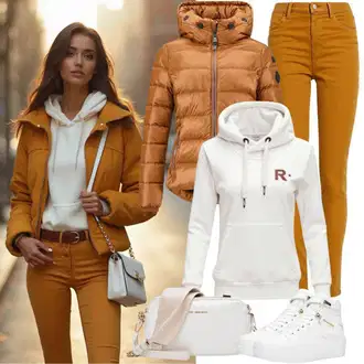 Outfity na zimu s Bílá/Béžová Teniska na platformě Puma "Pohodlný Jarní Outfit"