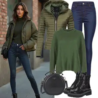 Zima outfit mit Črna Superga Zimske superge/Zimski gležnjar/Škornj za Sneg/Oblazinjeni škorenj/Zimski škornj iz jagnječje kože primohurt "Pomladni videz"