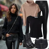 Leather leggings outfits Dolga za dame image