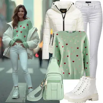 outfit mit Bela/Krem Usnjena Jakna/Ženske 7/8 Kavbojke/Gležnarji/Capri Kavbojke/Odrezane Kavbojke/Girlfriend Kavbojke/Kavbojka z Nizkim Pasom/Push up Kavbojke/Regular Fit Kavbojke/Ozke Kavbojke/Usnjene Čevlje/Zožene Kavbojke orsay "Popolno za pomlad"