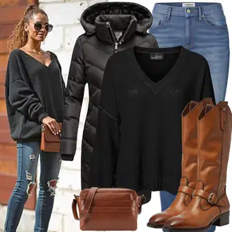 outfit mit Rjava Dolg Škorenj/Ravni škornji čez koleno/Visok Škornj do Kolen/Vintage škorenj/Jahalni Škorenj/Široki škorenj/Škornj čez Koleno/Usnjen Škornj Čez Koleno SOHO "Popolno za pomlad"