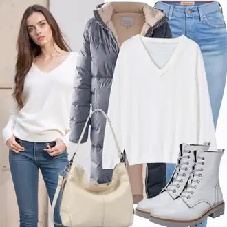 Zimske Outfiti Kavbojke mit Modra/Temno Modra Usnjena Jakna/Kavbojka z Nizkim Pasom/Usnjene Čevlje/Ozke Kavbojke/Kavbojke Visokega Pasu/Push up Kavbojke/Kavbojke z Razporkom/Kavbojka z Nizkim Pasom Superdry "Popolno za zimo"