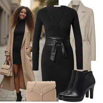 S zakovicama Outfit sa Crna/Bijela Gležnjača na visoku petu/Gležnjača s platformom/Kožna gležnjača/Kožna Jakna/Podstavljena Gležnjača/Čizma na visoku petu Tamaris "Praktičan look"Look: S zakovicama, Jahanje, Hodanje