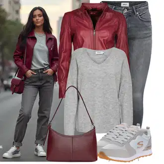Outfity z džínu Rovná noha Zima s Šedá/Světle šedá Svetr z Jemné Pleteniny/Basic Svetr/Kašmírový Svetr/Kašmírový Svetr/Mohair Pullover/Svetr na kojení/Jednoduchý Svetr/Svetr s V-výstřihem/Vlněný Svetr Only "Praktický vzhled"