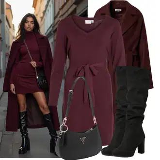Kombinacije s čizmama sa Crna Čizma do Koljena/Široke čizme/Čizma Iznad Koljena/Duga Čizma/Čizma na visoku petu/Čizma na Špic About You "Outfit za slobodno vrijeme"