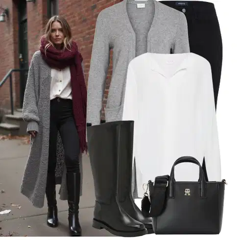 Kombinace Šedá/Hnědá/Béžová/Bílá/Krémová/Khaki Halenkové Body/Blůza s knoflíčkem/Halenka se Stojatým Límcem/Dlouhá Halenka/Halenka s Dlouhým Rukávem/Oversize Halenka/Oversize Muselínová Blůza/Slip-on Halenka/Tunikové Tričko Vila