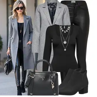 Outfit sa Crna Gležnjača na visoku petu/Poslovna Obuća/Kožna gležnjača/Chelsea Gležnjača/Ravna Gležnjača/ljetna gležnjača/Podstavljena Gležnjača/Čizma na Špic Tamaris "Praktičan look"