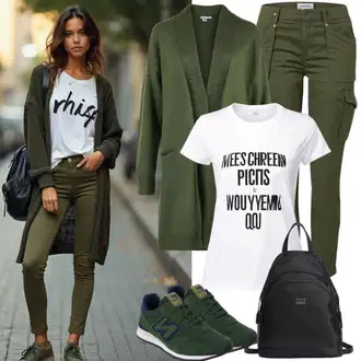 Green pants outfits "Prosti čas Oblačila"