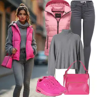 Kombinacije za zimu Vjenčanje Nevesta sa Pink Platnena tenisica/Tenisice s patentnim zatvaračem sa strane/Niska Tenisica Converse "Savršeno za jesen"Look: Vjenčanje, Koncer, Škola, Valentinovo