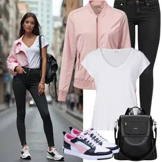 Outfit sa Bijela/Svjetloplava Klompa/Klompa/Rupičasta tenisica/Mricinska cipela/Zatvorena sandala/vrtne cipela/Klompa i mula s izmjenjivom podnožnicom Pull&Bear "Savršeno za slobodno vrijeme"