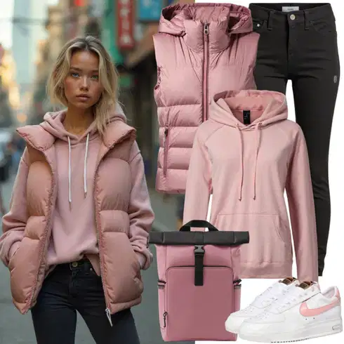 Kombinirajte Pink Donji Prsluk/Izolacijski Prsluk/Vanjski Prsluk/Pufnasti Prsluk/Prošiveni Prsluk/Kratki Prsluk 4F