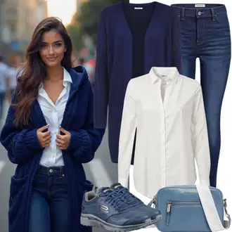 Outfit sa Tamnoplava/Plava Zimska cipela/Zimske tenisice/Zimska čizma od janjeće kože/Zimska gležnjača/Ravna Gležnjača/Podstavljena Gležnjača/Klasična čizmica/Podstavljena čizma/Čizma od Janjeće Kože gooce "Savršeno za slobodno vrijeme"
