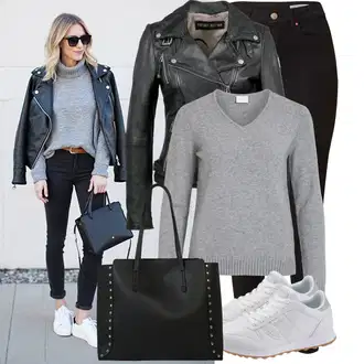 Outfit sa Siva/TamnoSiva/SvjetloSiva Fini Pleteni Džemper/Džemper Od Kašmira/Pulover s V-izrezom/Jednostavni Džemper/Basic Džemper/Kašmir Džemper/Vuneni Džemper/Džemper za dojenje Vila "Lijepi proljetni outfit"