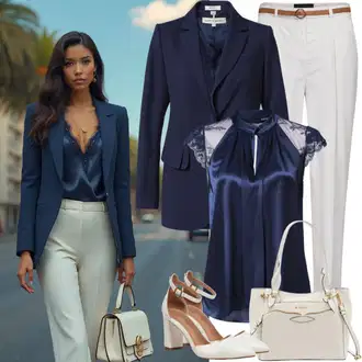 Kombinacije za zabavu Seksi sa Tamnoplava/Smeđa/Plava Čipkasta Bluza/Bluza bez rukava/Bodija Bluze/Bluza s Podignutim Ovratnikom/Dječja igračka morgan "Stilski izgled"Look: Boja, Transparentan, Seksi, Lav, Francuske, Old Money