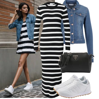 Cool Outfit s Světle modrá/Modrá/Tmavě modrá Džínové Bund/Krátké Džínové Bundičky Noisy may "Perfektní na jaro"Look: Cool, Mom, Krásný, Příliš oblečený, Univerzitní, Pracovní oděvy