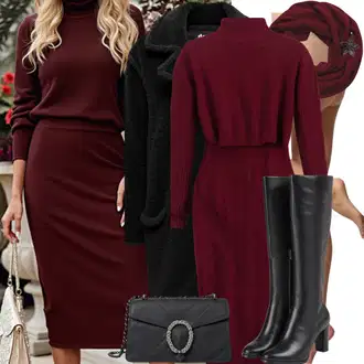 Outfit s Černá Teddy Kabát/Kožich Kabát misspap "Stylový jarní outfit"