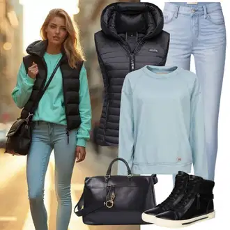 outfit mit Črna Športni Brezrokavnik/Puhasti Brezrokavnik/Reverzibilni Brezrokavnik/Puh Brezrokavnik/Prešiti Brezrokavnik/Lahki Brezrokavnik/Dolg Brezrokavnik/Potovalni Brezrokavnik/Kratek Telovnik/Telovnik brez Rokava/Zunanji Brezrokavnik/Izolacijski Jopič Rains "Udoben Pomladni Outfit"