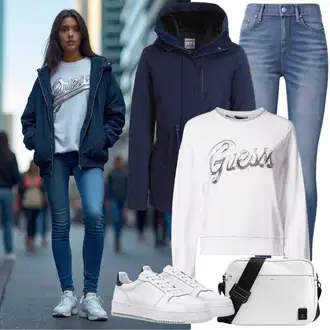Ležerne kombinacije Vjenčanje sa Bijela/Krem Tenisica s platformom/Kožna tenisica/Tanka tenisica/Teddy tenisica/Niska Tenisica Only "Udobna Proljetna Odjeća"Look: Vjenčanje, Sprovod, Škola, Potvrda, Krštenje, Koncer, Gala