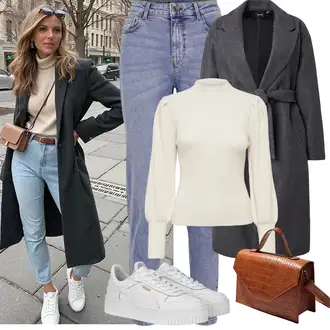 Outfity na zimu s Bílá/Béžová Teniska na platformě Puma "Zimní Outfity"