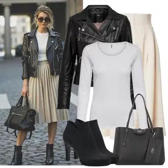 Outfity na zimu Křest s Bílá/Šedá/Krémová Jednoduchý top/Dlouhá košile/Dlouhý top Only "Zimní Outfity"Look: Bar, Křest, Koncert, Škola
