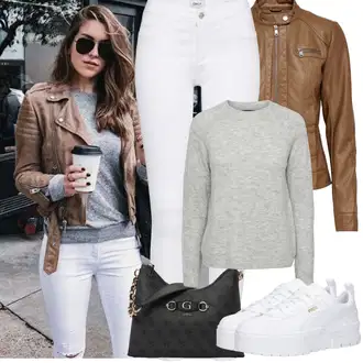 Outfity na zimu s Bílá/Hnědá/Černá Džín s Širokou Nohavicí/Dámské Džíny s Délkou 7/8/Zvonové Džíny/Zkrácené Džíny/Formální Košile/Džíny Culottes/Plisované Džíny Only "Zimní Outfity"