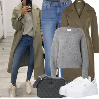Ležerno Outfit sa Plava/Svjetloplava Traper Tajice/Jeggings/Skinny Hlače VERO MODA "zimski outfit"Look: Stil, Rap, Ležerno, moderne, Disko, Prekrasan, cool, Old Money, Običan