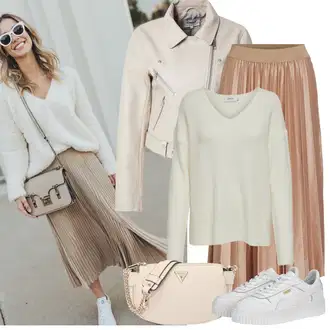 Outfity na zimu s Bílá/Béžová Teniska na platformě Puma "Zimní Outfity"