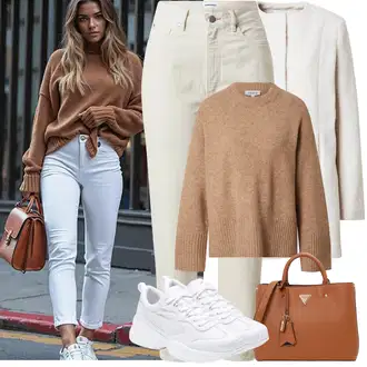 Kombinacije za zimu Jesen sa Smeđa/Bež Basic Džemper/Vuneni Džemper/Jednostavni Džemper/Mohair Pullover/Carmen Džemper/Pleteni Džemper/Džemper Od Kašmira Edited "Zimske Odjeće"