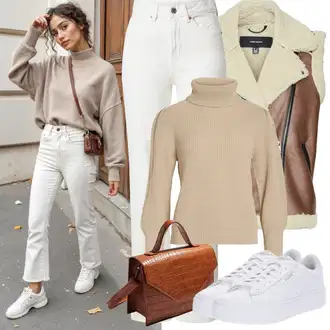 Kombinacije za zimu Vjenčanje Nevesta sa Bijela Niska Tenisica/Tanka tenisica/Tenisica s platformom/Rupičasta tenisica Puma "zimski outfit"Look: Vjenčanje, Koncer, Škola, Sprovod