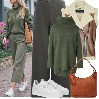 Kombinacije za zimu Estetika sa Bijela/Bež Nekategorizirano/Tenisica s platformom Puma "Zimske Odjeće"Look: Hip Hop, Ekstravagantno, Skater, cool, Techno, Estetika