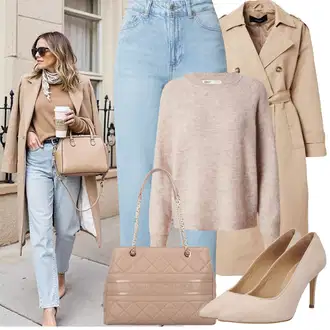 Vysoký Pas Outfit s Světle modrá Boyfriend Džínové kalhoty/Mom Jean/Zužující se Džíny/Zkrácené Džíny/Džíny s Rozparkem/High Waist Džínové Kalhoty/Rovná Džína/Girlfriend Džíny/Vintage džíny/Dad Džíny VERO MODA "Zimní Outfity"