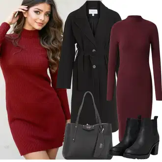 Outfit sa Crna Prijelazni Kaput/Dugi kaput/Ljetni Kaput/Midi Kaput/Kaput od Kašmira/Vuneni kaput/Trenč Kaput/Vuneni Kaput/Baloner Vila "Zimske Odjeće"