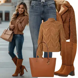 Outfity na zimu s Šedá/Modrá Džíny Kožená bunda/High Waist Džínové Kalhoty/Termální Džíny/Navlékací Džíny/Push up Džín/Kotníková Bota/Kožené Boty/Slim Fit Džíny/Džíny s Rozparkem/Motorkářské Džíny/Dámské Džíny s Délkou 7/8/Zimní bunda Only "Zimní Outfity"