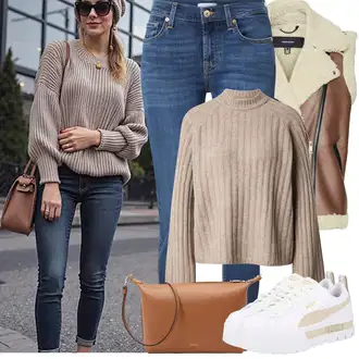 Kombinacije za zimu Vjenčanje Nevesta sa Siva/Bež/Bijela Niska Tenisica/Tenisica s platformom Puma "Zimske Odjeće"Look: Rođendan, Vjenčanje, Koncer, Škola, Sprovod