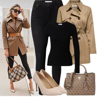 Outfity z džínu Zima s Černá Jednoduchý top/Pletený top/Pletené tričko/Dlouhá košile/Roláková Košile Edited "Zimní Outfity"