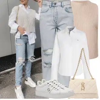 Outfity na zimu s Béžová/Hnědá/Růžová/Fialová/Khaki Moderní Svetrová Vest/Vlněná Vest/Jemně Pletený Svetr Edited "Zimní Outfity"