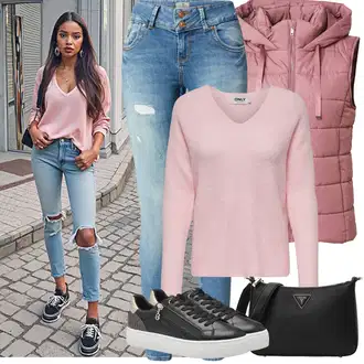 Outfity na zimu s Růžová/Fialová About You "Zimní Outfity"