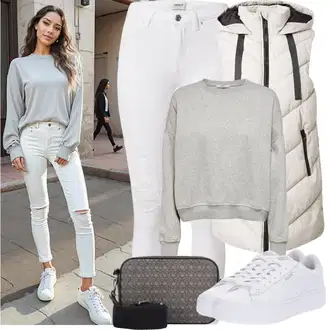 Outfity na zimu s Bílá Nízká Teniska/Teniska s dírkovaným vzorem/Úzká Teniska/Teniska na platformě Puma "Zimní Outfity"