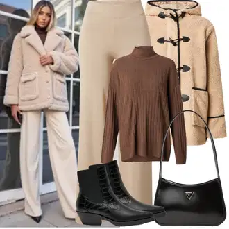 Outfit sa Smeđa/Tamnosmeđa/Bež/Siva Džemper s Vodopadnim izrezom/Džemper za dojenje/Basic Džemper/Pleteni Džemper/Džemper s rol ovratnikom/Kašmir Džemper/Carmen Džemper/Široki Džemper/2u1 Džemper/Pulover s Rol Ovratnikom/Vuneni Džemper/Jednostavni Džemper/Džemper Od Kašmira Only "Zimske Odjeće"