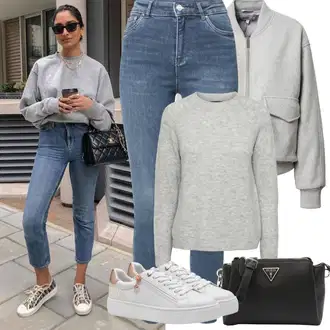 Outfity na zimu s Růžová/Bílá/Béžová/Hnědá Teniska se Třpytkami/Nízká Teniska/Teniska s dírkovaným vzorem/Teniska na platformě/Úzká Teniska/Kožené Tenisky/Letní Tenisky Tamaris "Zimní Outfity"