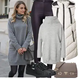 Outfity na zimu s Černá/Fialová Teniska Skate Bota/Kožené Tenisky/Úzká Teniska/Nízká Teniska Puma "Zimní Outfity"