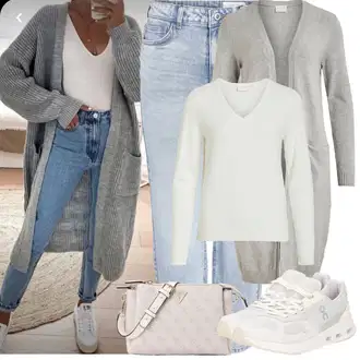Kombinacije s "mom" trapericama Stil sa Svjetloplava/Plava Girlfriend Traperice/Sužene Traperice/Boyfriend Jeans/Skraćene Traperice/Mom Jean/High Waist Traperice/Dad Traperice/Vintage traperice Noisy may "Zimske Odjeće"