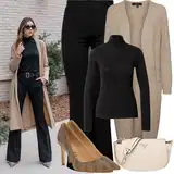 Outfity na zimu v béžové image